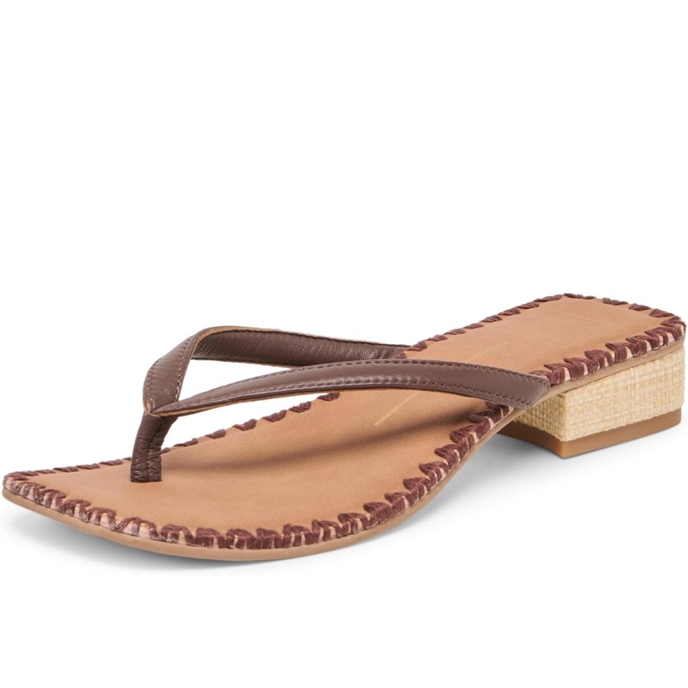 Dolce Vita Brown Thong Sandal with Low Block Heel